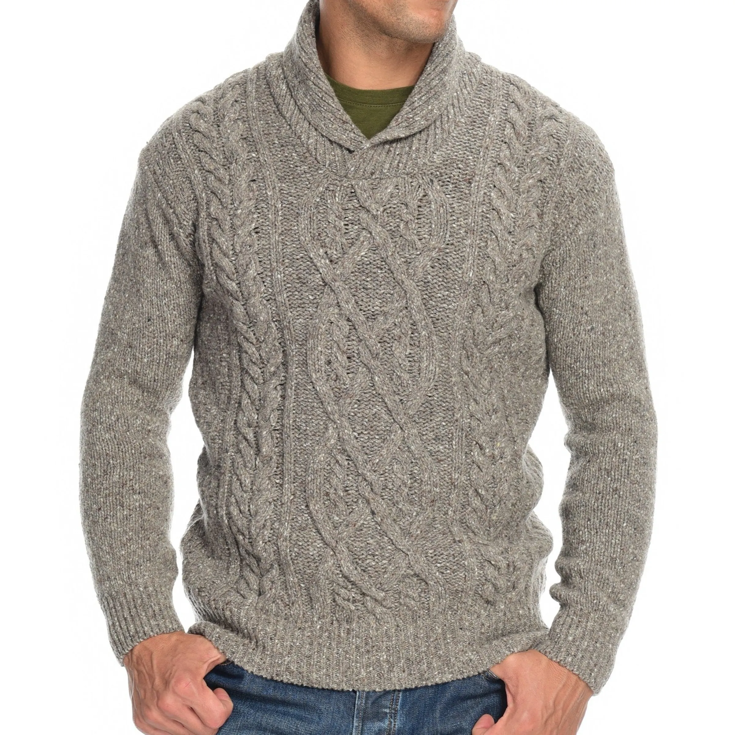 J. W. Hulme Co Irelandseye Knitted Clonard Shawl Collar Cable Pullover>Men Outerwear