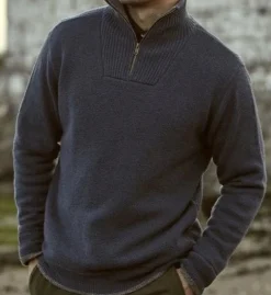 J. W. Hulme Co Irelandseye Knitted Lambswool Half Zip Sweater Men's>Men Outerwear