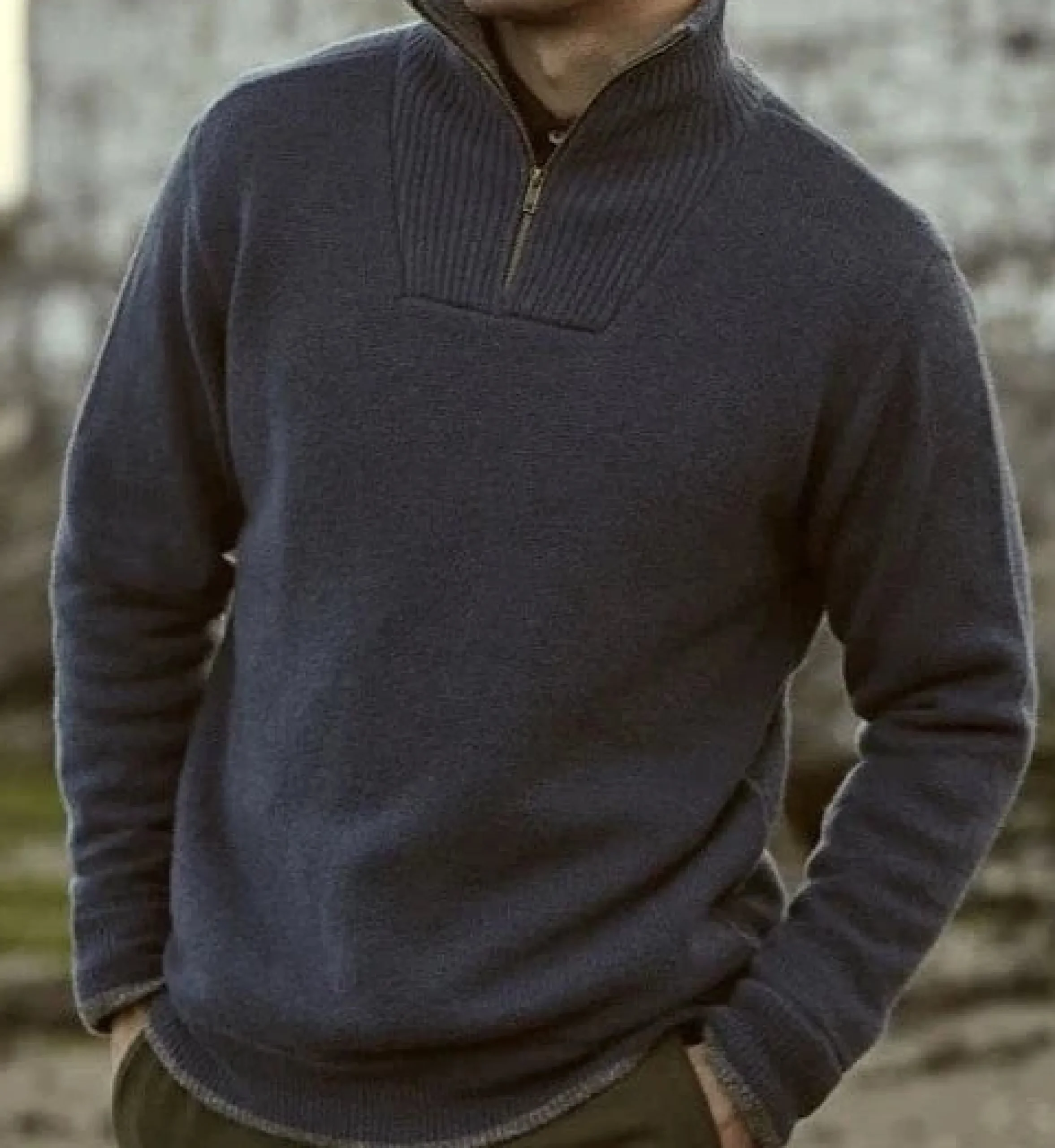 J. W. Hulme Co Irelandseye Knitted Lambswool Half Zip Sweater Men's>Men Tops