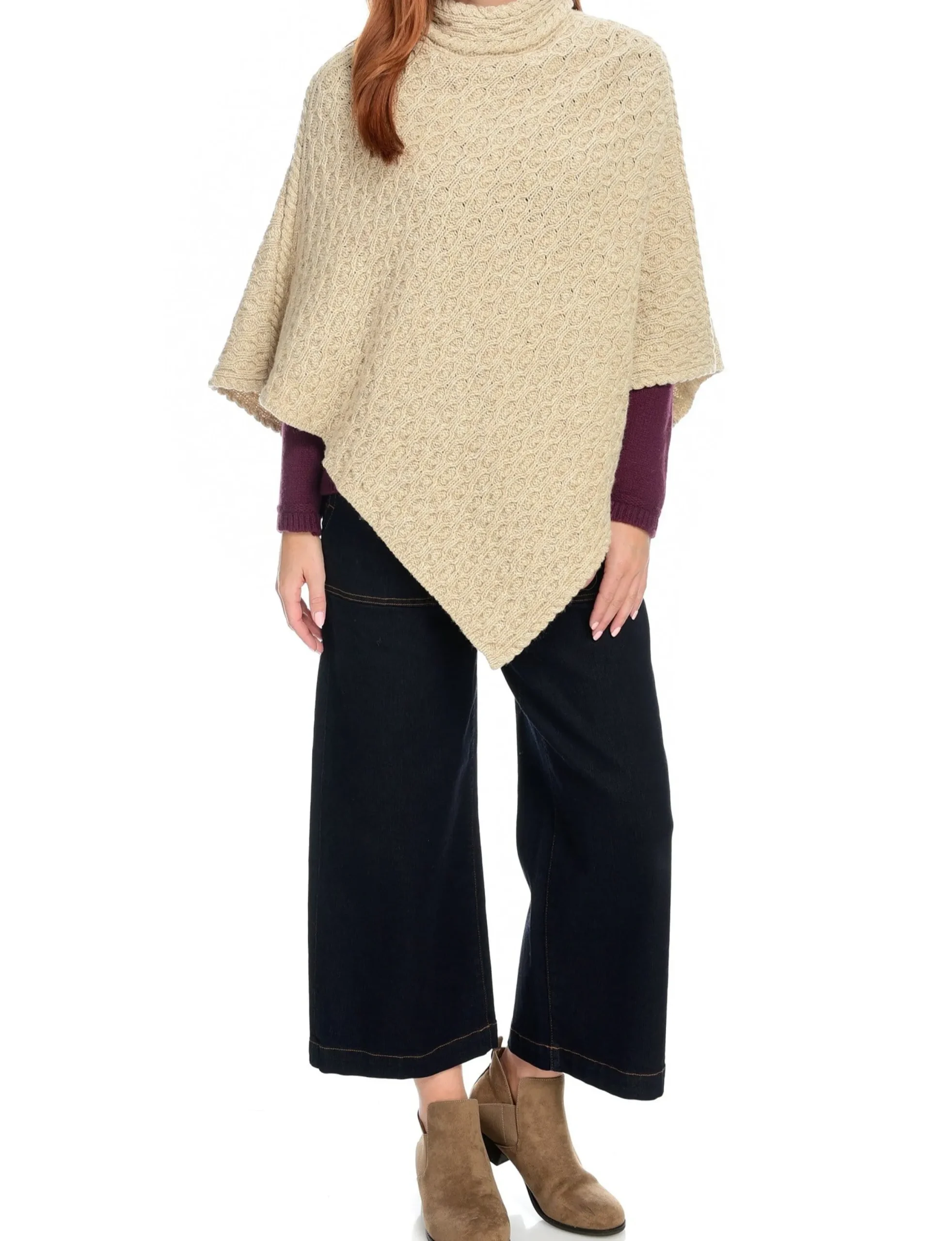 J. W. Hulme Co Irelandseye Newport High Neck Cable Poncho>Women Accessories