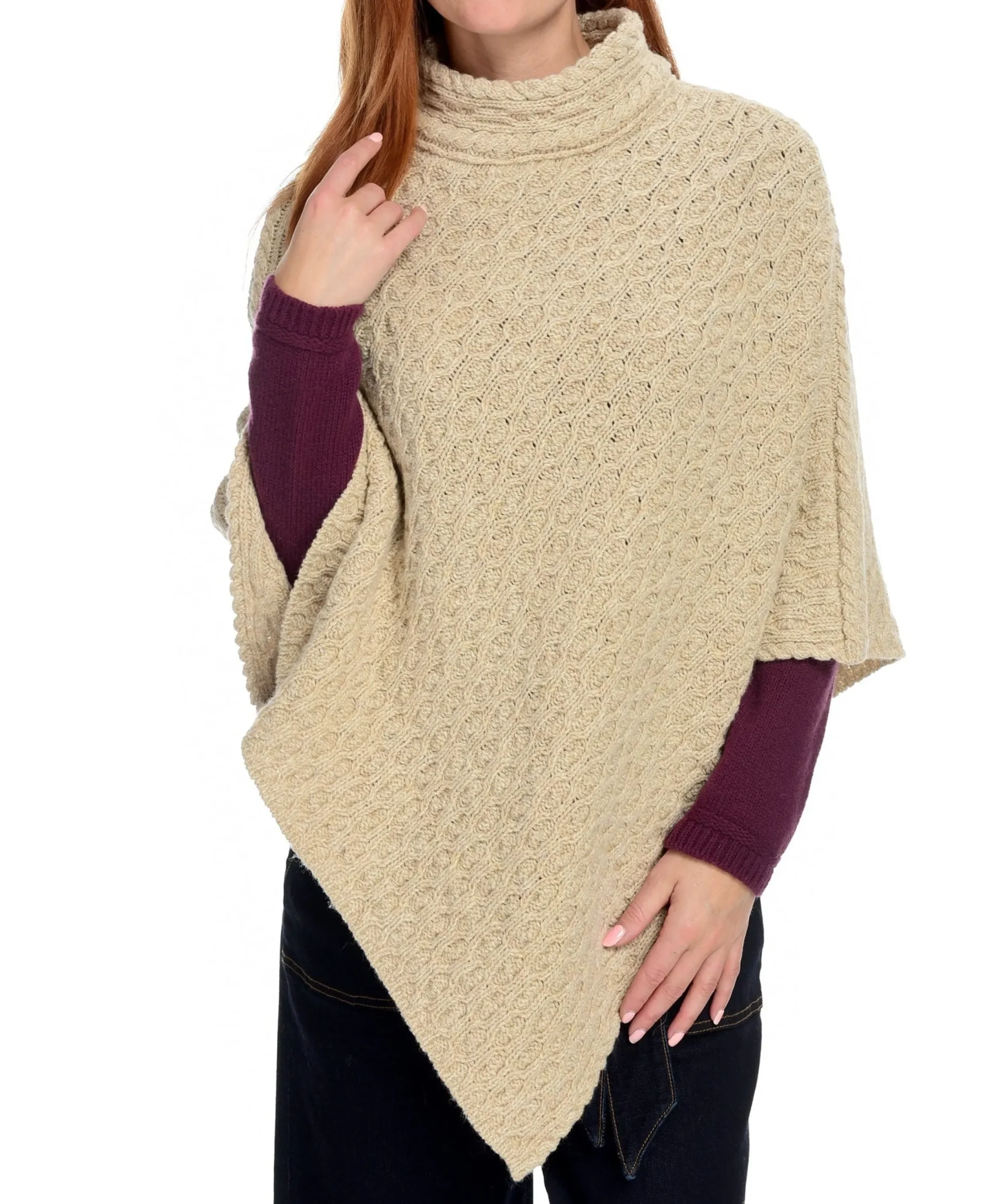 J. W. Hulme Co Irelandseye Newport High Neck Cable Poncho>Women Outerwear