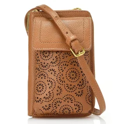 J. W. Hulme Co Leah Perforated Leather Phone Case Crossbody> Crossbody