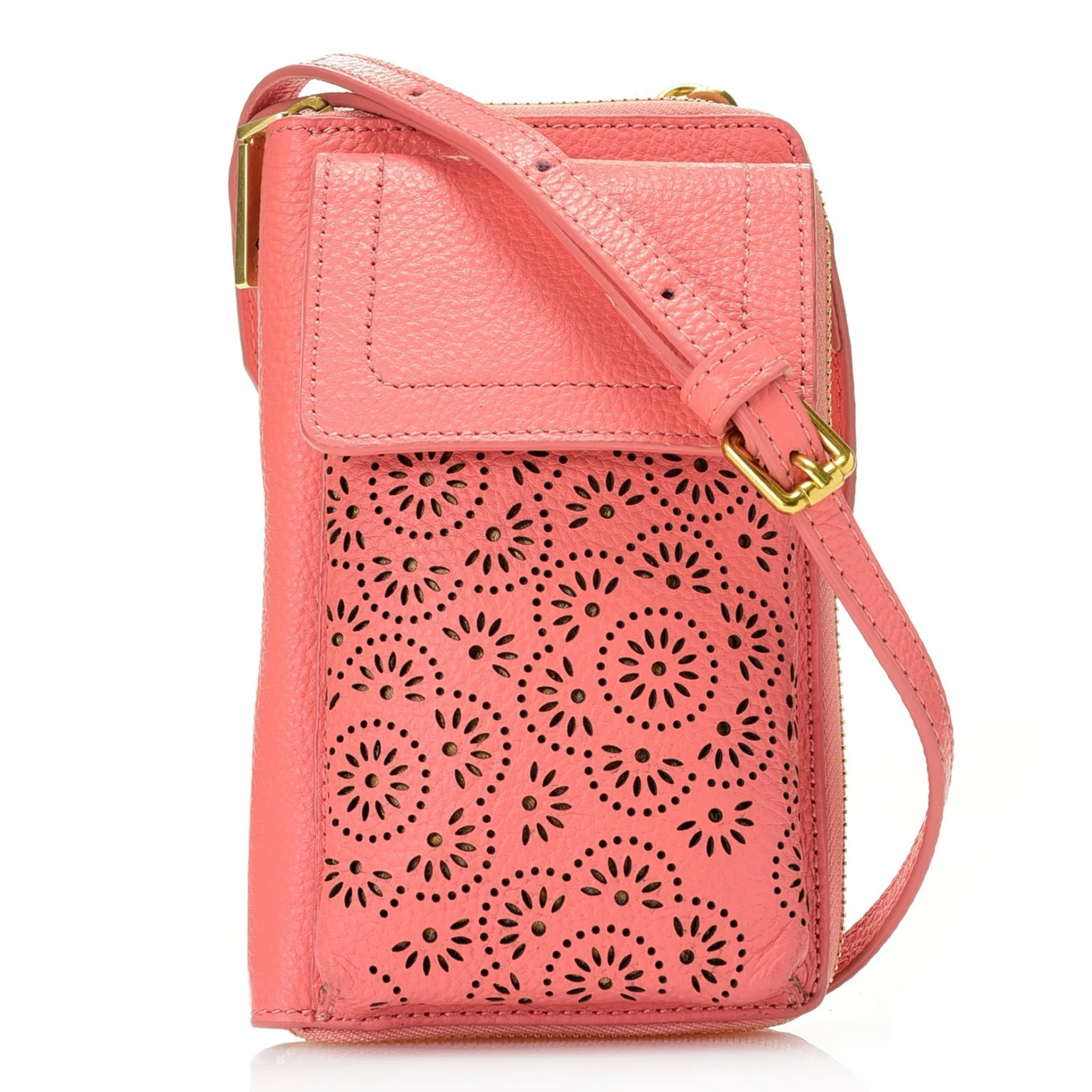 J. W. Hulme Co Leah Perforated Leather Phone Case Crossbody> Crossbody
