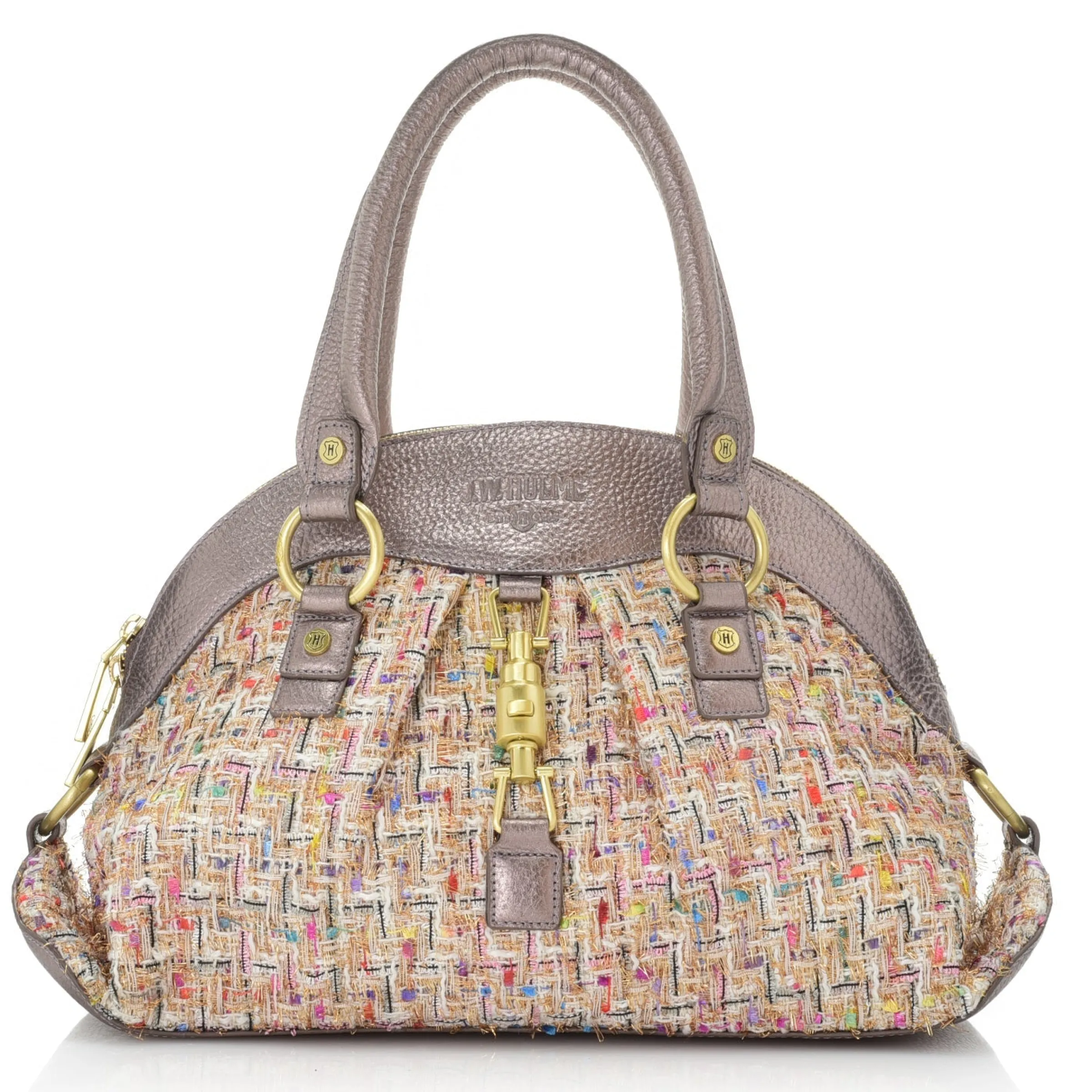 J. W. Hulme Co Maureen Tweed & Leather Dome Satchel> Satchels