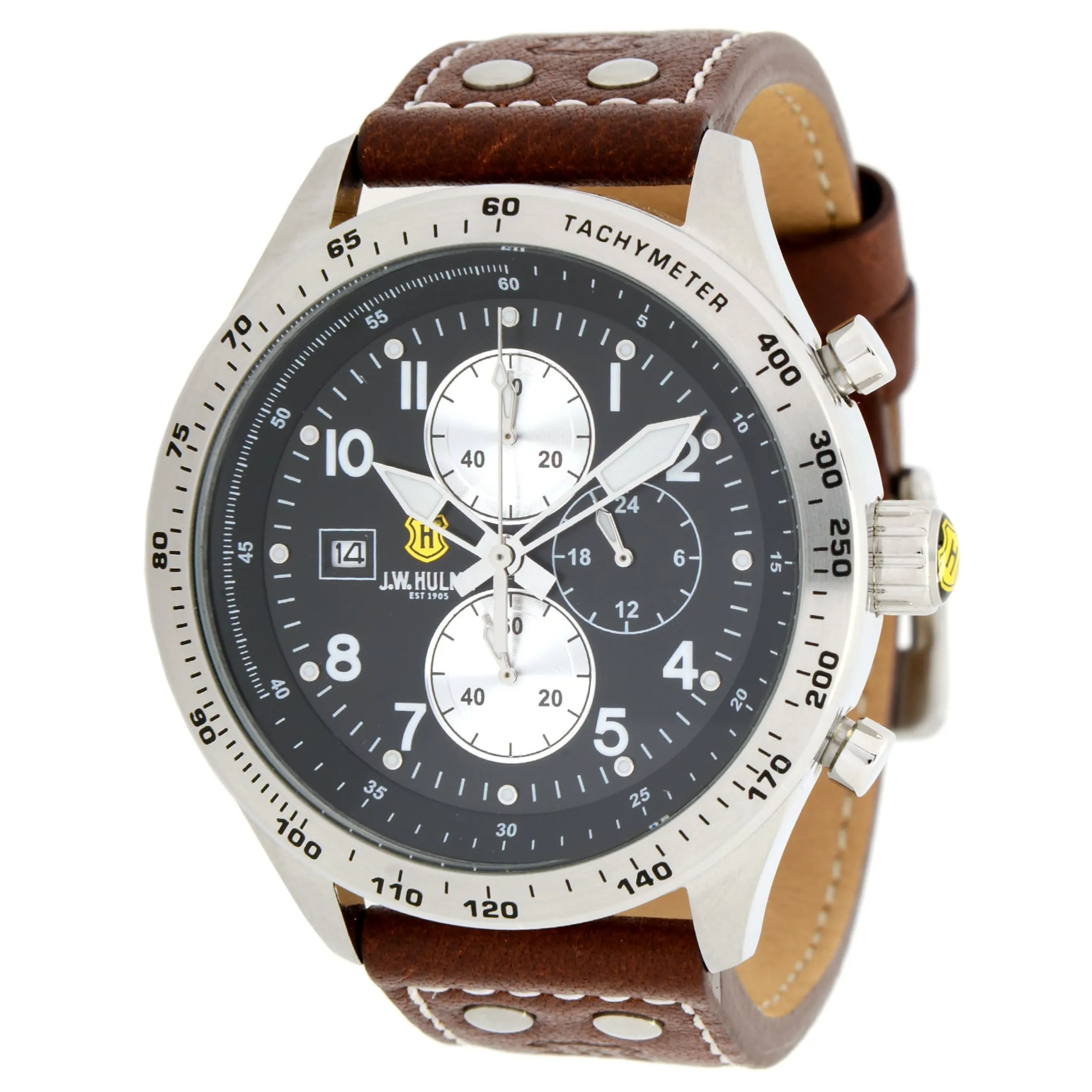 J. W. Hulme Co 45Mm Quartz Chronograph Leather Strap Watch Men's> Watches