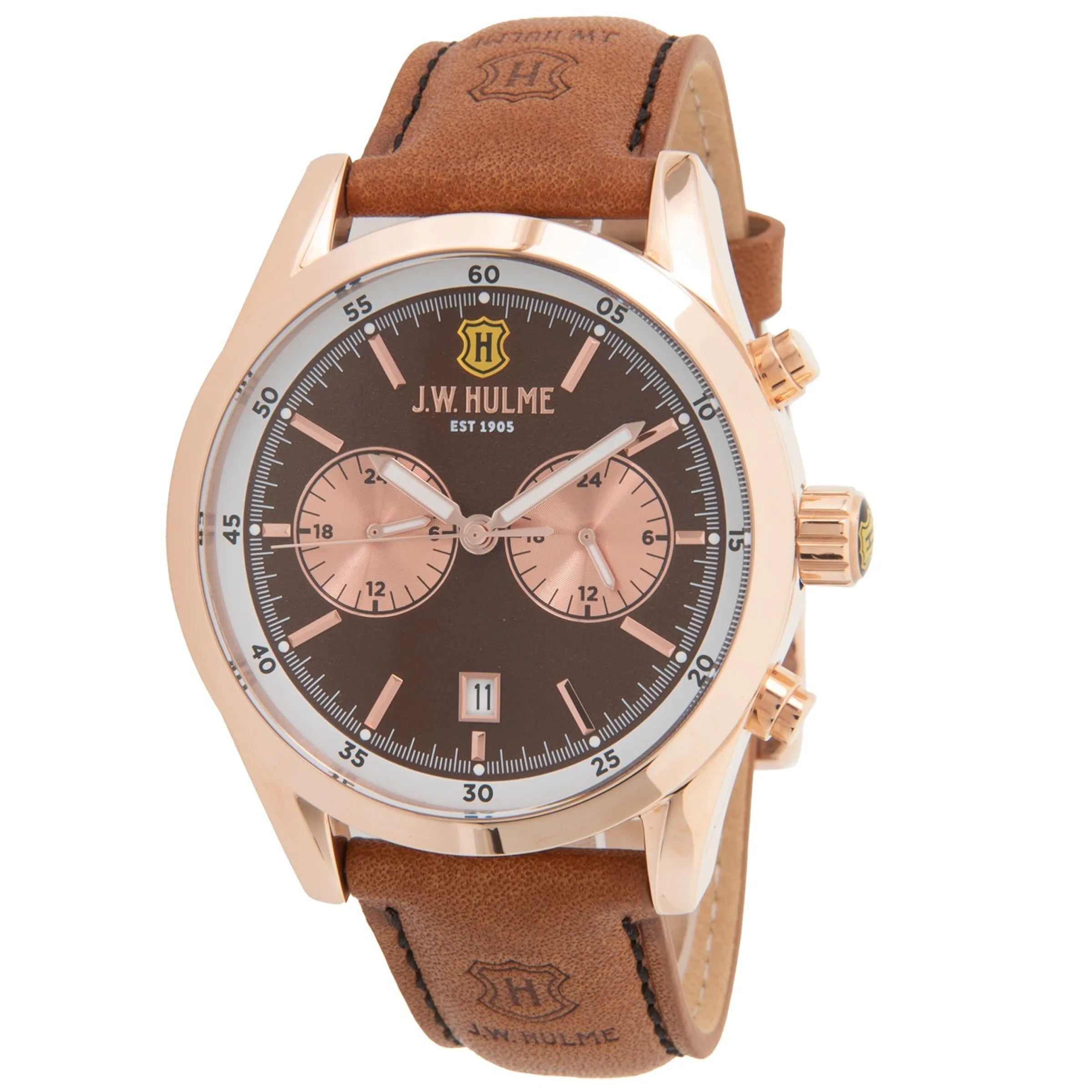 J. W. Hulme Co 44Mm Quartz Leather Strap Watch Men's> Watches