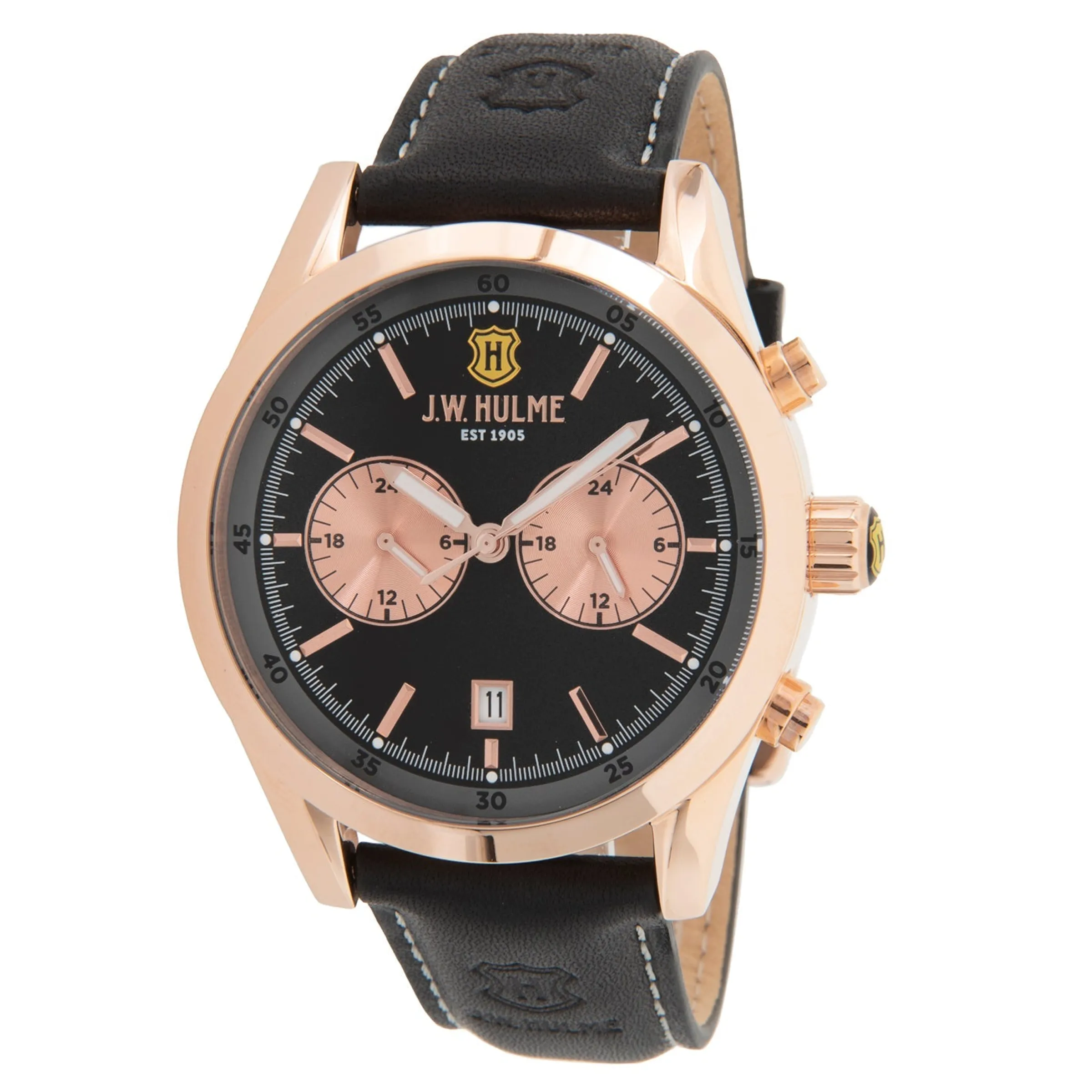 J. W. Hulme Co 44Mm Quartz Leather Strap Watch Men's> Watches