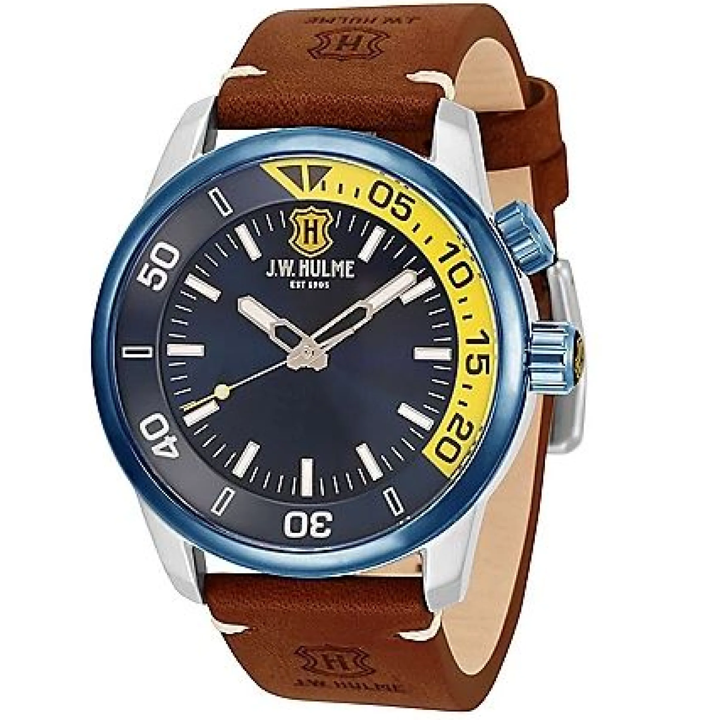 J. W. Hulme Co 43Mm Quartz Sunray Dial Leather Strap Watch Men's> Watches