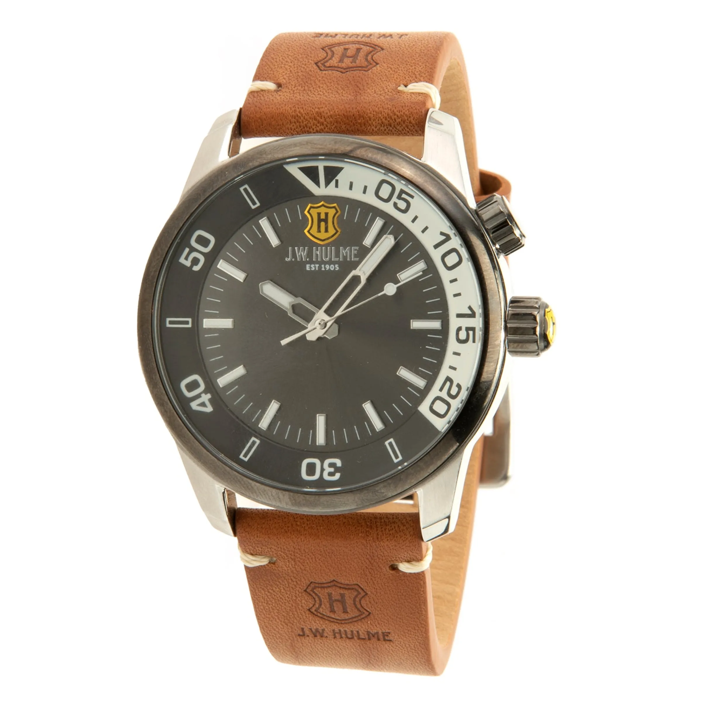 J. W. Hulme Co 43Mm Quartz Sunray Dial Leather Strap Watch Men's> Watches