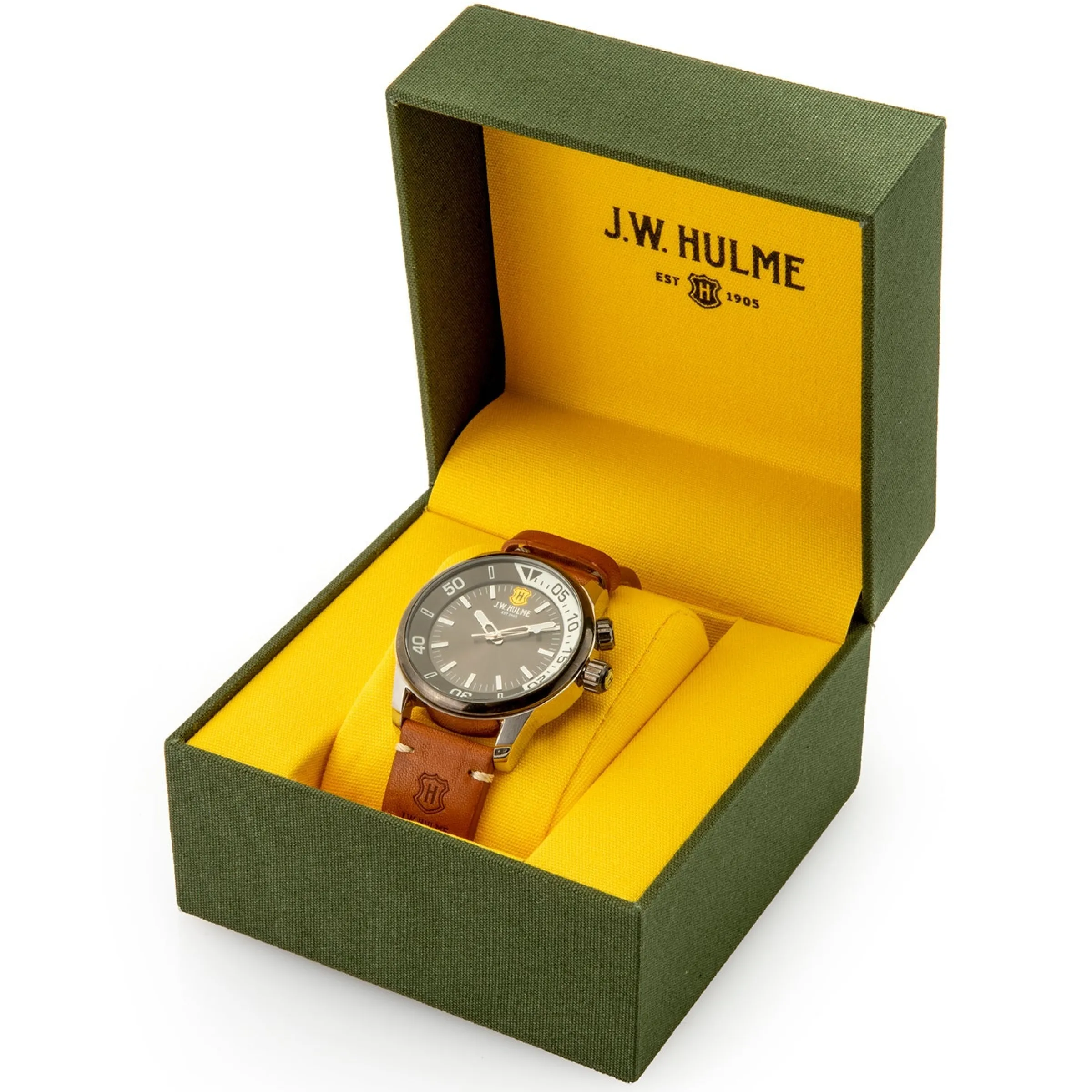 J. W. Hulme Co 43Mm Quartz Sunray Dial Leather Strap Watch Men's> Watches