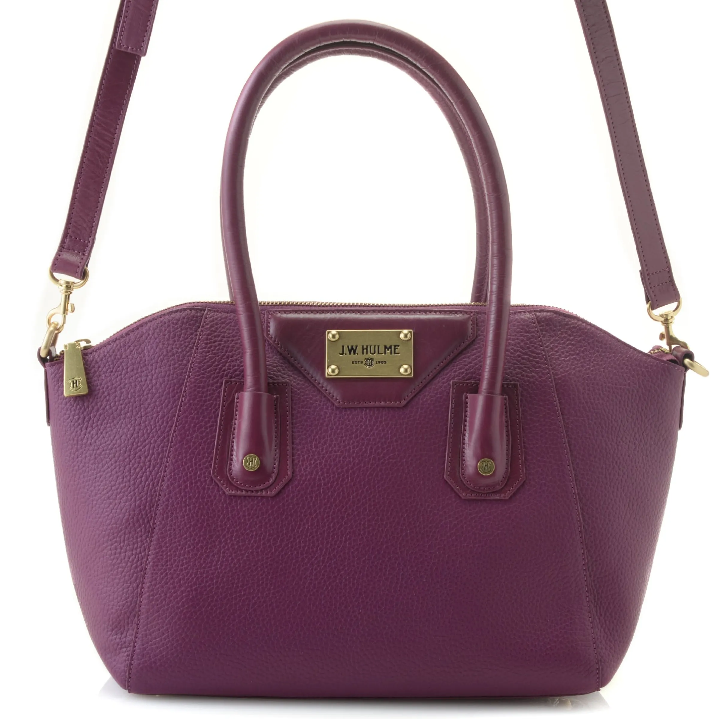 J. W. Hulme Co Skye Glazed Pebble Grain Leather Satchel> Satchels